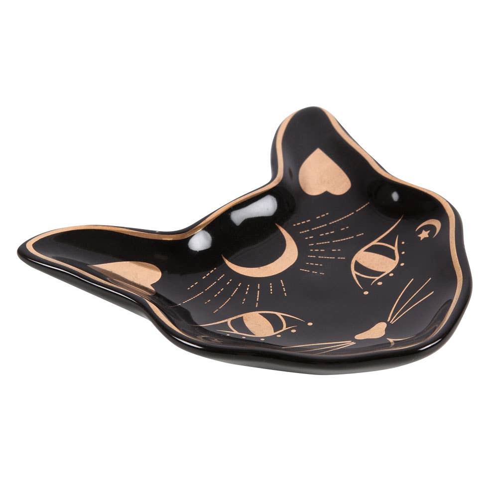 Mystic Mog Cat Face Trinket Dish - Spiral Circle