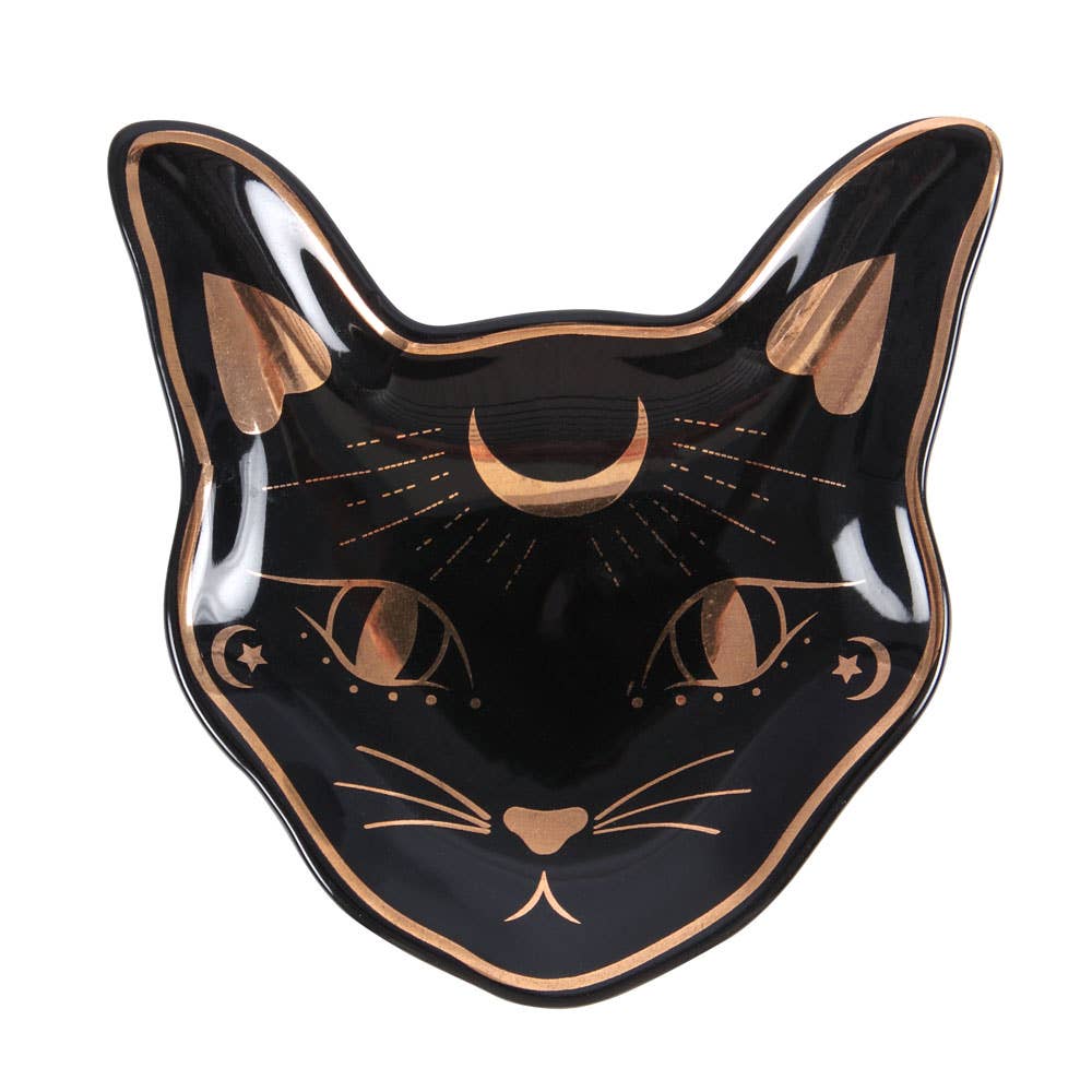 Mystic Mog Cat Face Trinket Dish - Spiral Circle
