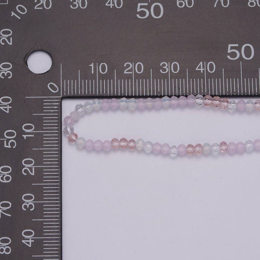 Natural Pink Morganite Aqua Beads Necklace, 3mm Multi Berry Micro Faceted Round Beads Necklace, Tiny Bead Necklace, Women's Necklace | WA - 452 Clearance Pricing - Spiral Circle