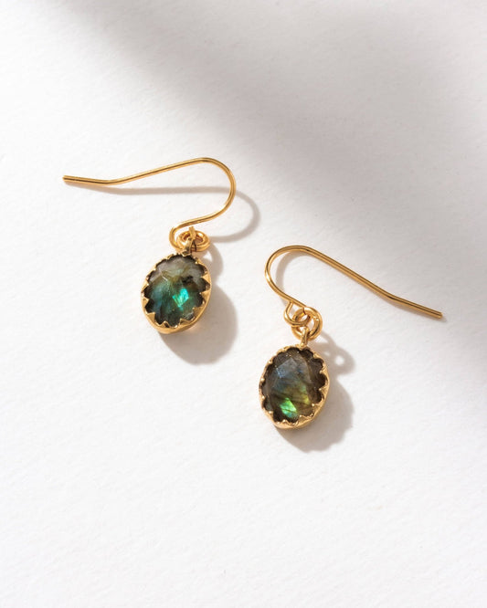Neptune's Orbit Earrings | Labradorite - Spiral Circle