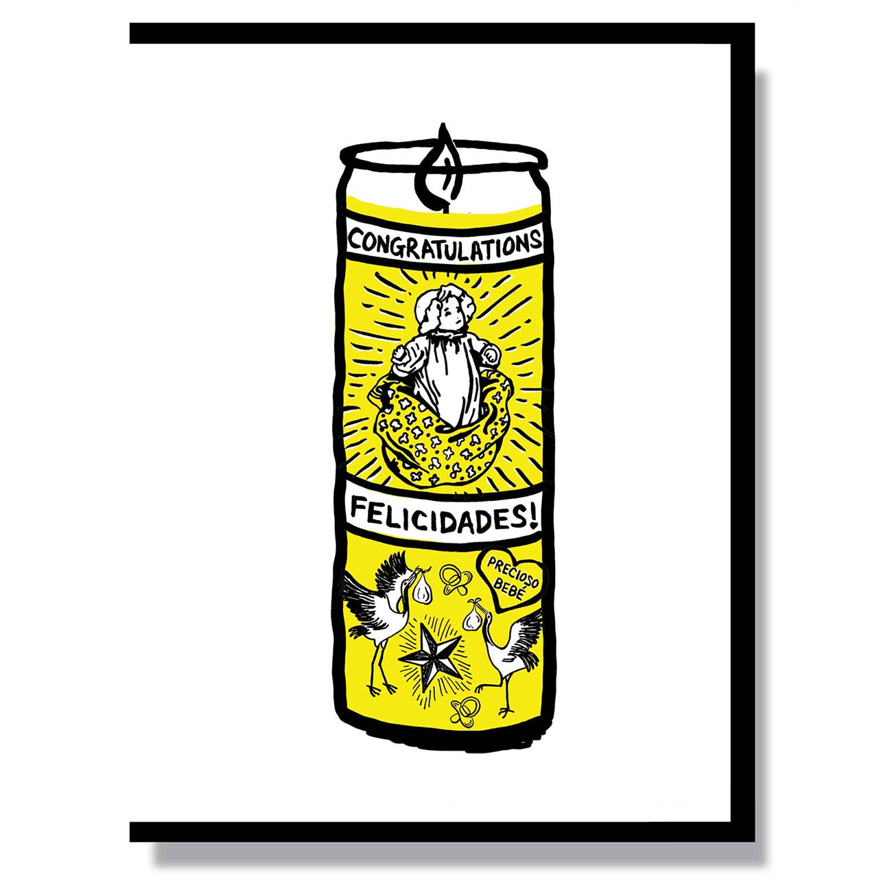 New Baby Prayer Candle Card - Spiral Circle