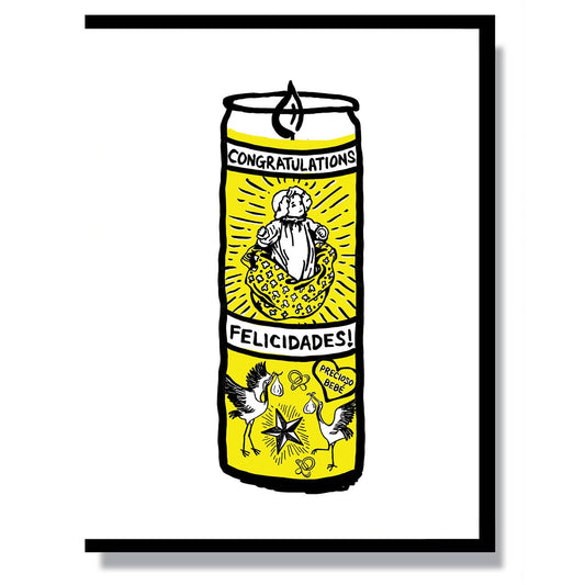 New Baby Prayer Candle Card - Spiral Circle