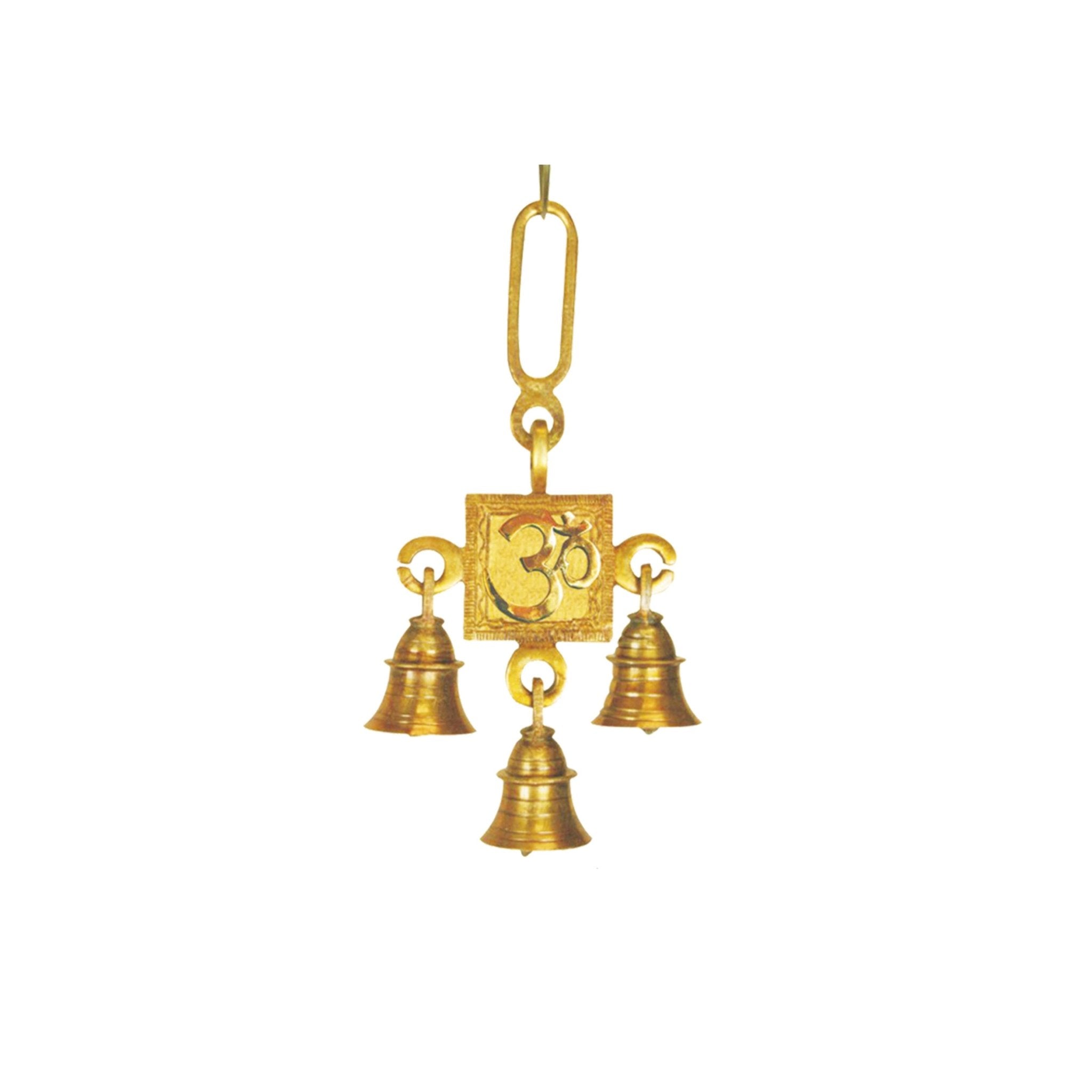 OM Brass Hanging Bell (7 in.) - Spiral Circle