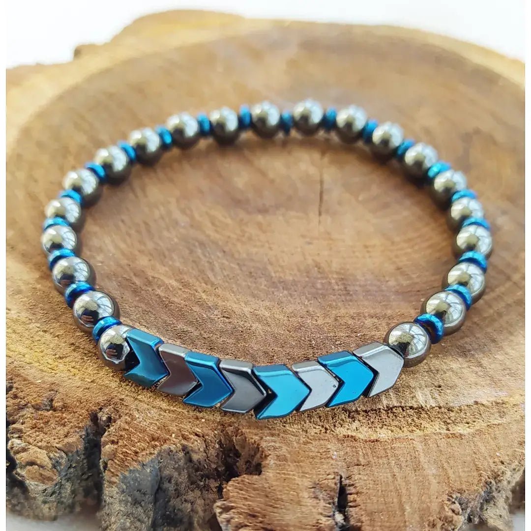 Onyx & Hematite Stretch Bracelet | Assorted - Spiral Circle