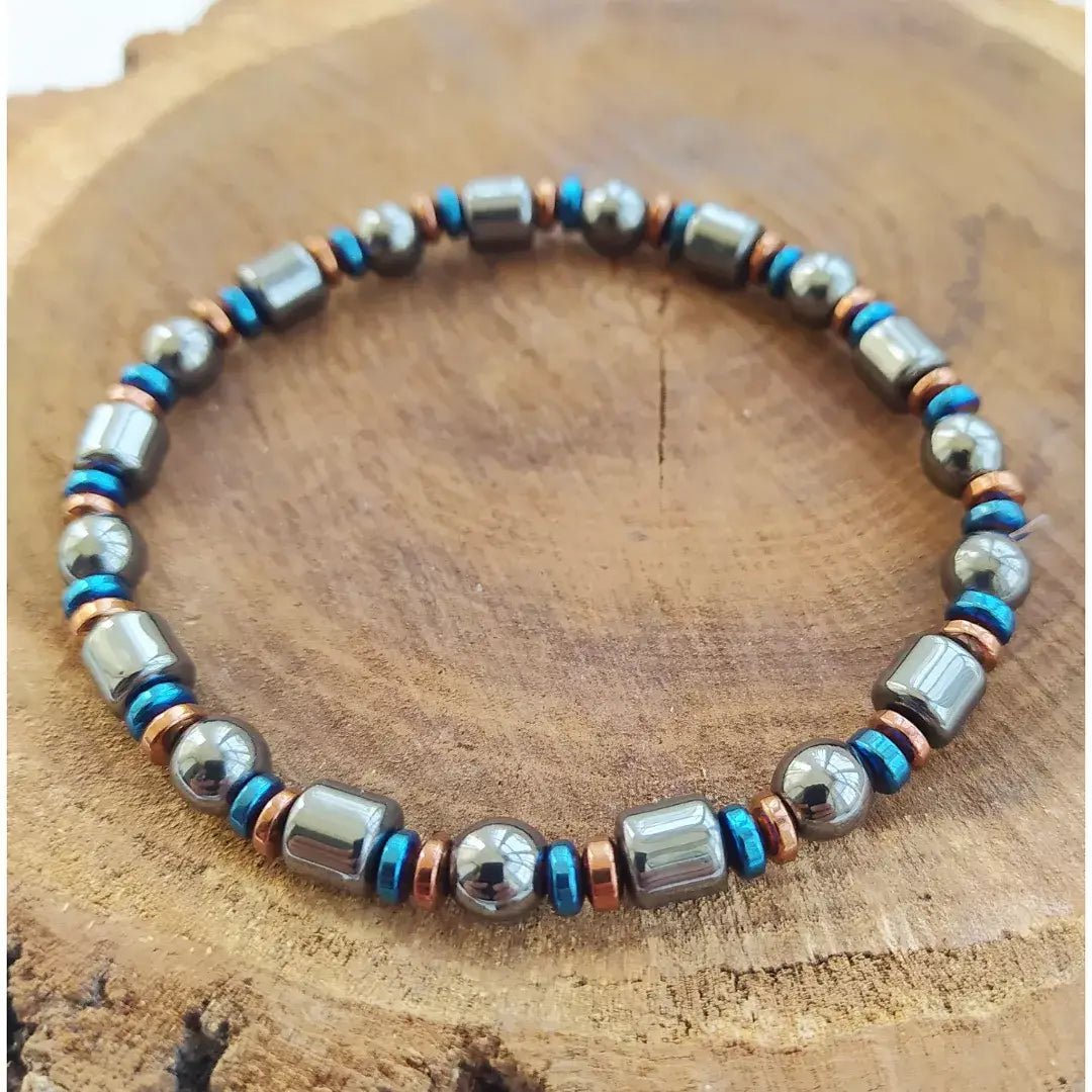 Onyx & Hematite Stretch Bracelet | Assorted - Spiral Circle
