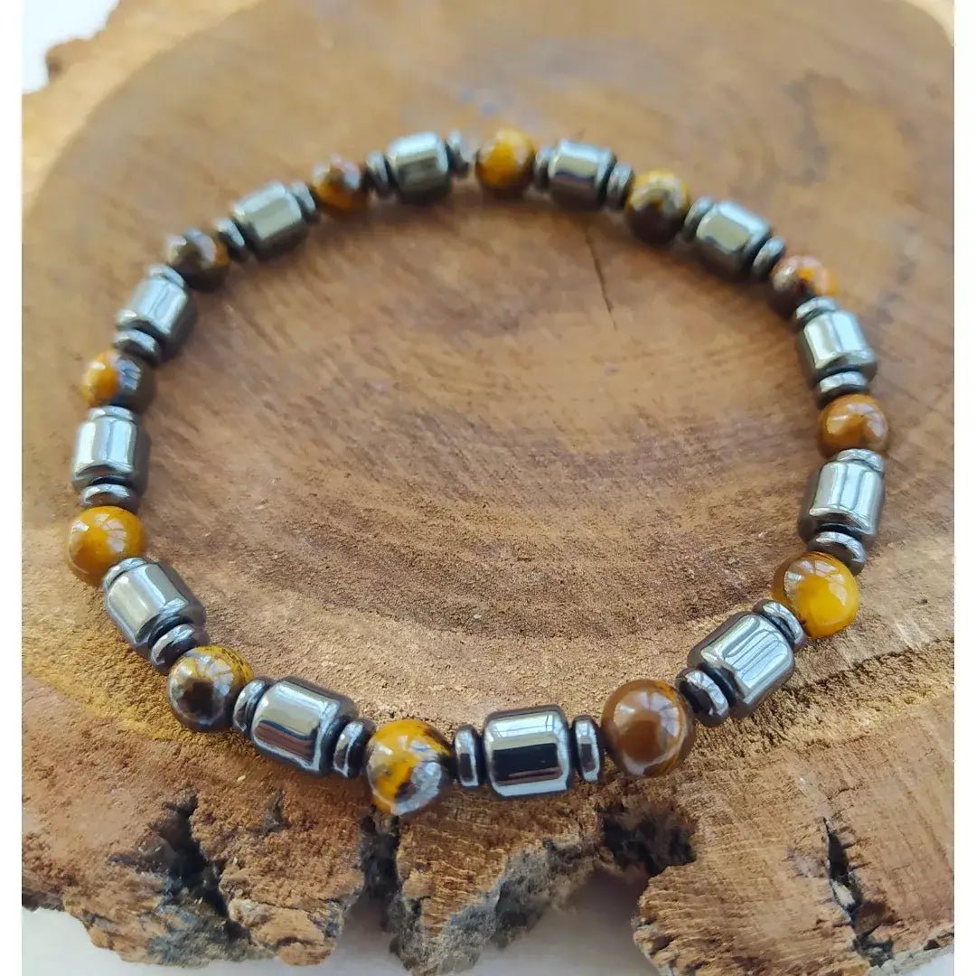 Onyx & Hematite Stretch Bracelet | Assorted - Spiral Circle