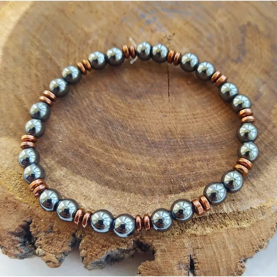 Onyx & Hematite Stretch Bracelet | Assorted - Spiral Circle