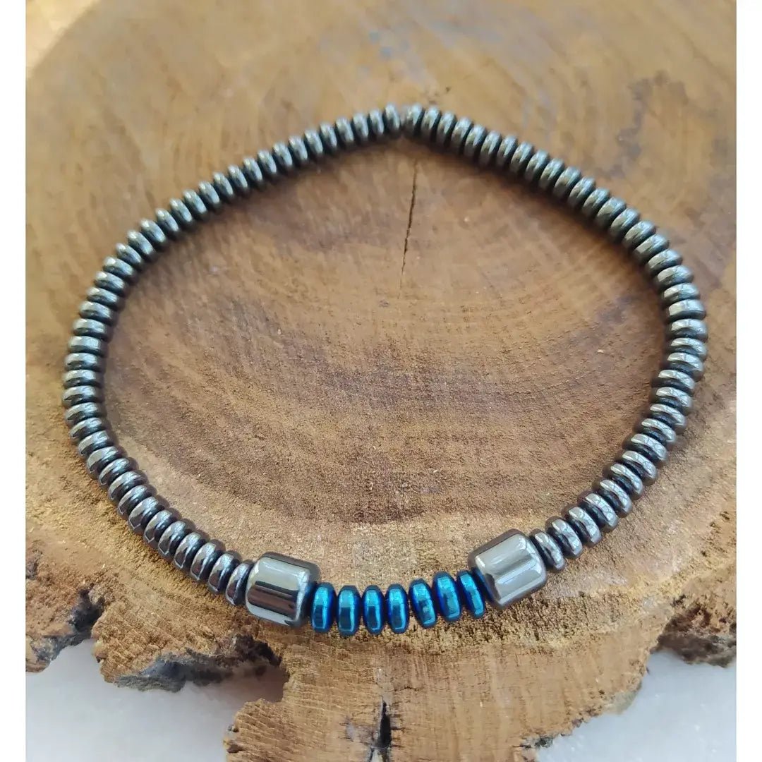 Onyx & Hematite Stretch Bracelet | Assorted - Spiral Circle