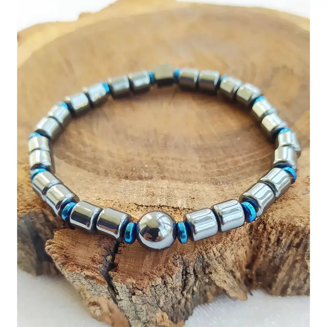 Onyx & Hematite Stretch Bracelet | Assorted - Spiral Circle