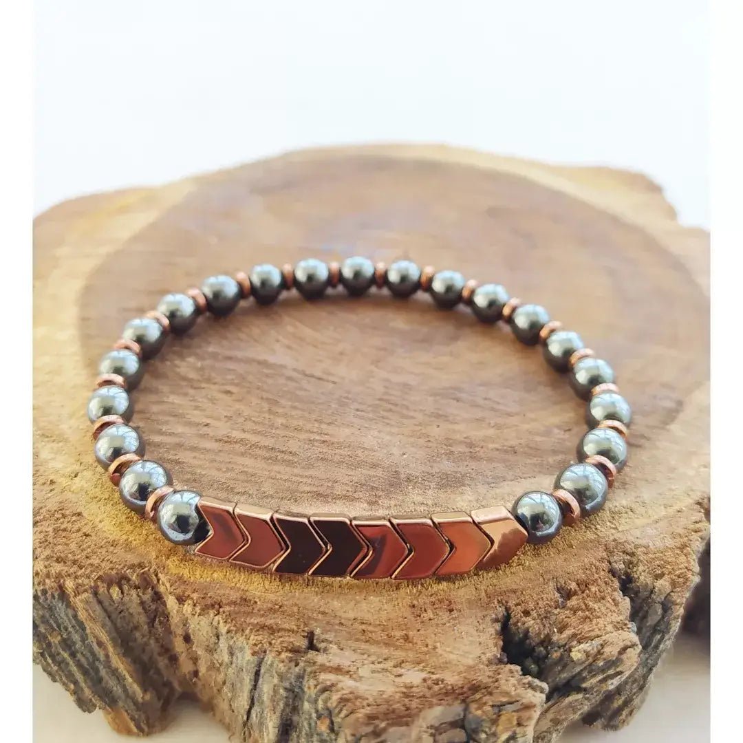 Onyx & Hematite Stretch Bracelet | Assorted - Spiral Circle