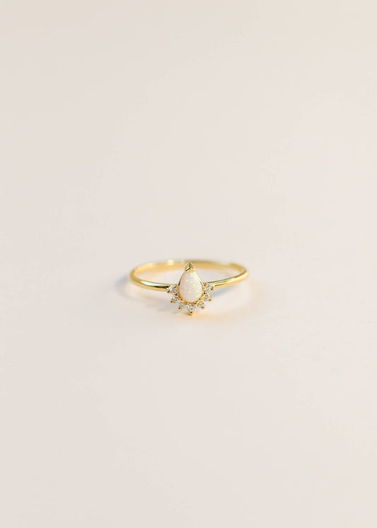 Opal Burst Ring - Spiral Circle