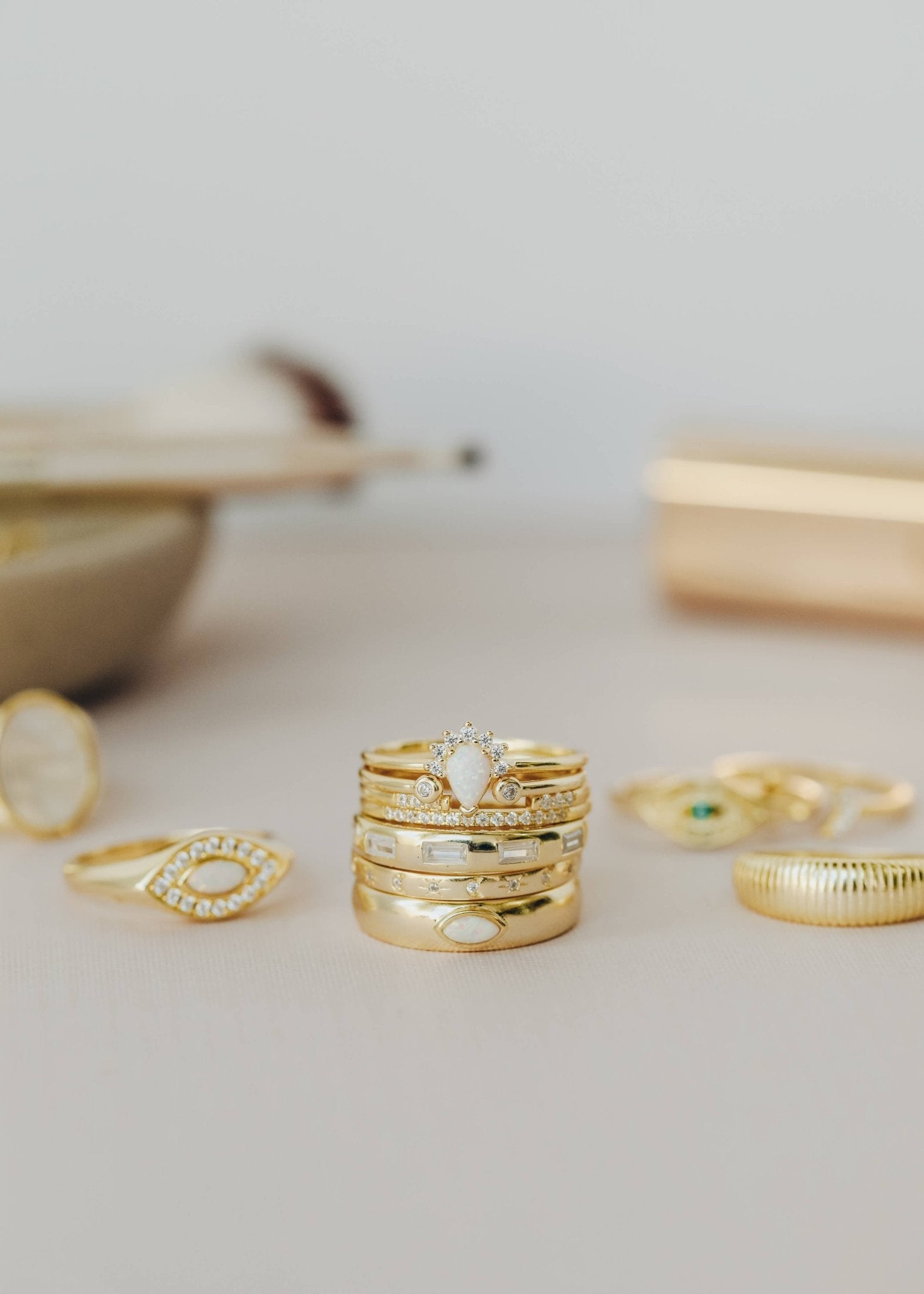 Opal Burst Ring - Spiral Circle