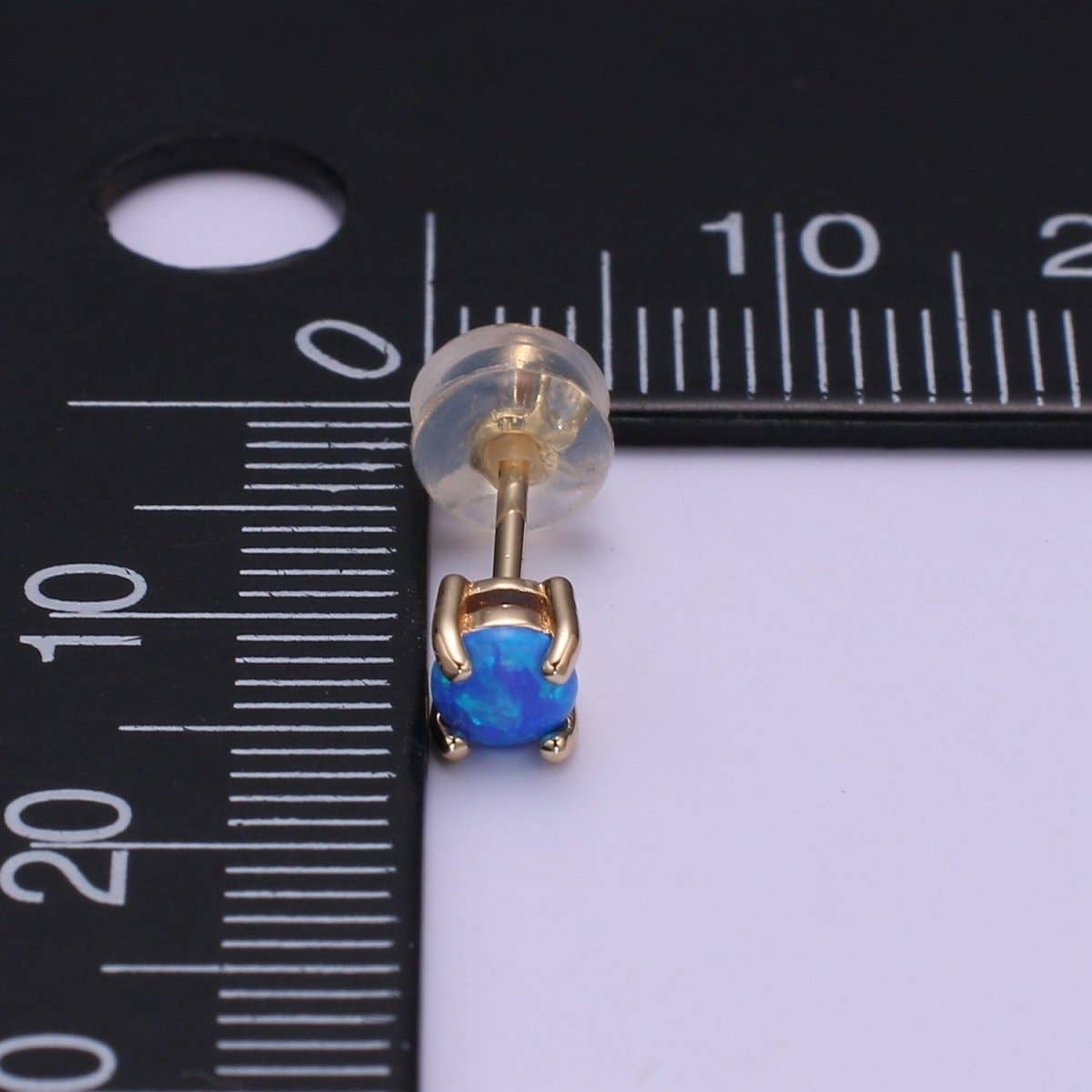 Opal Stud Earrings - Spiral Circle