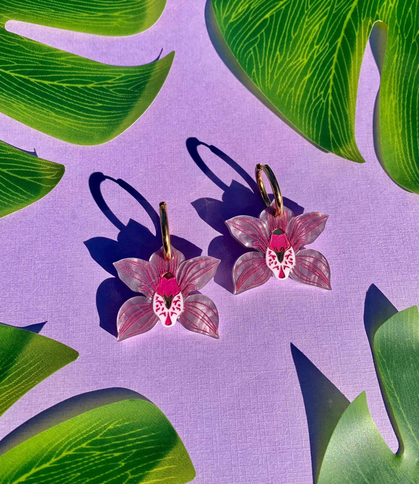 Orchids Summer Earrings - Spiral Circle