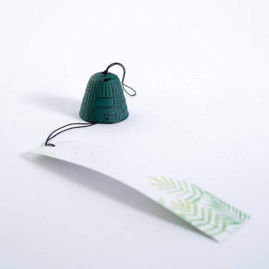 Origami Crane Furin Bell Windchime Green (1/16) - Spiral Circle