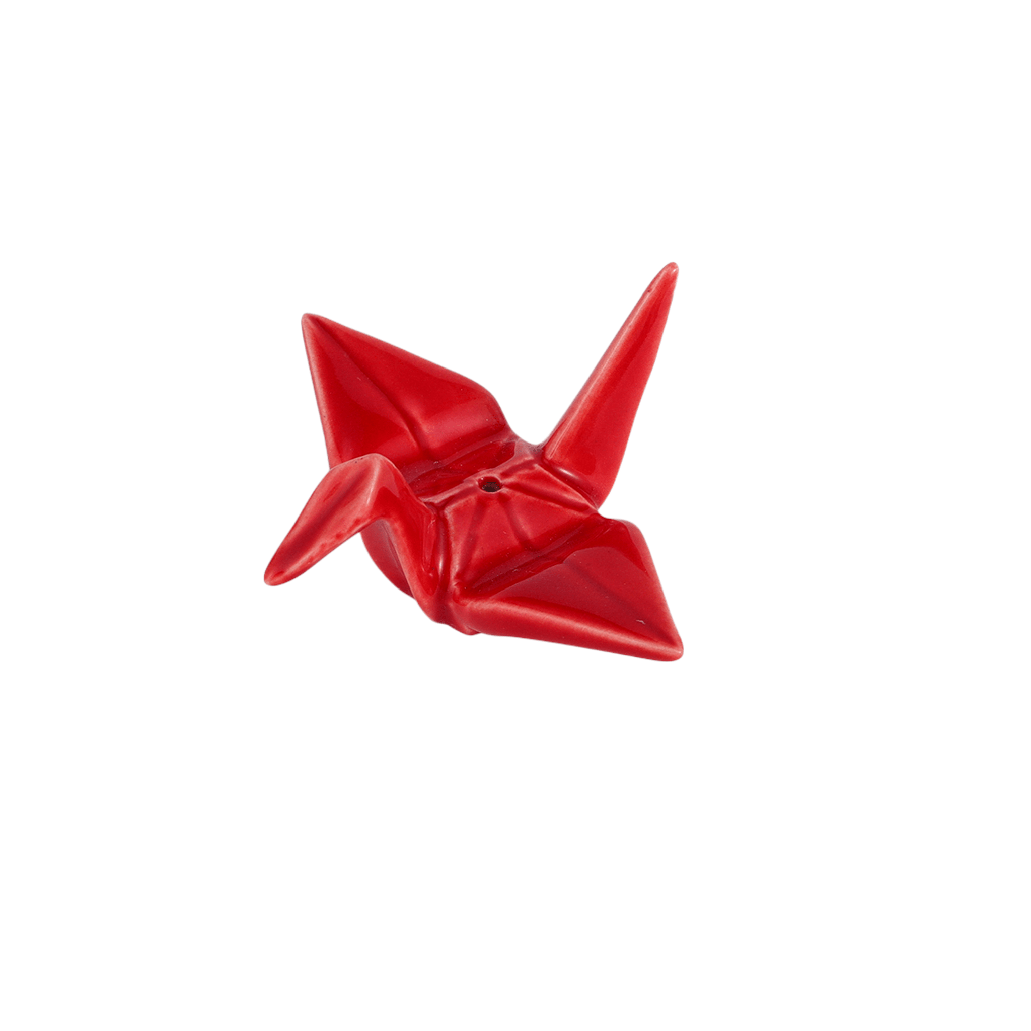 Origami Crane Incense Holder 2 inch L Red (12/288) - Spiral Circle