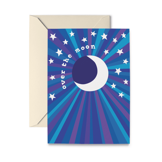 Over The Moon Greeting Card - Spiral Circle