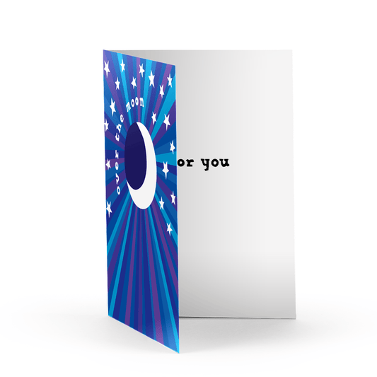 Over The Moon Greeting Card - Spiral Circle