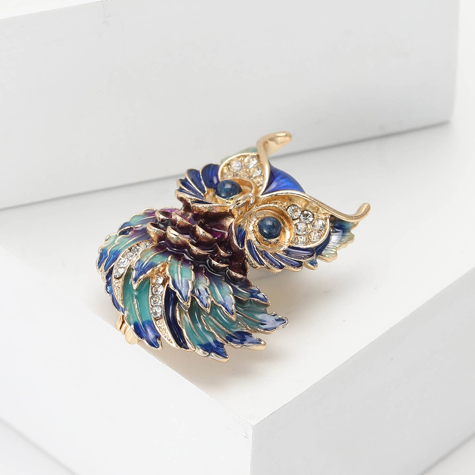 Owl Brooch - Spiral Circle