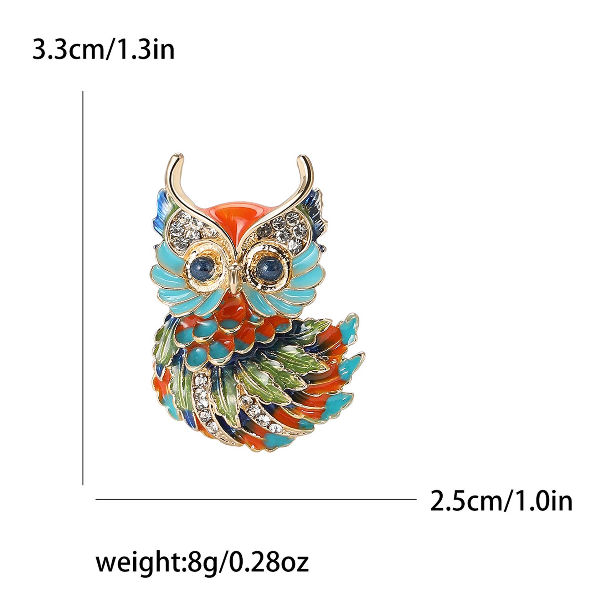 Owl Brooch - Spiral Circle