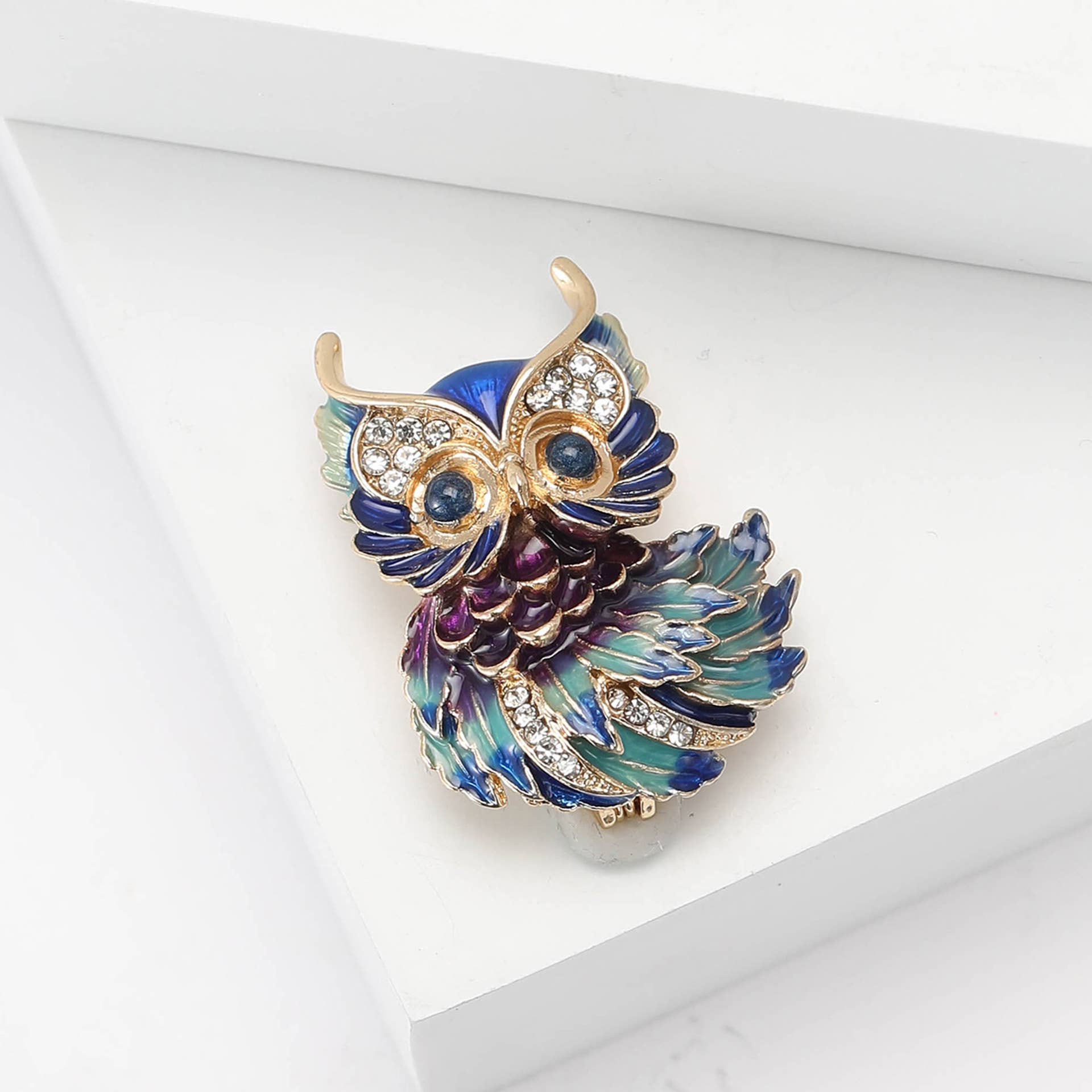 Owl Brooch - Spiral Circle