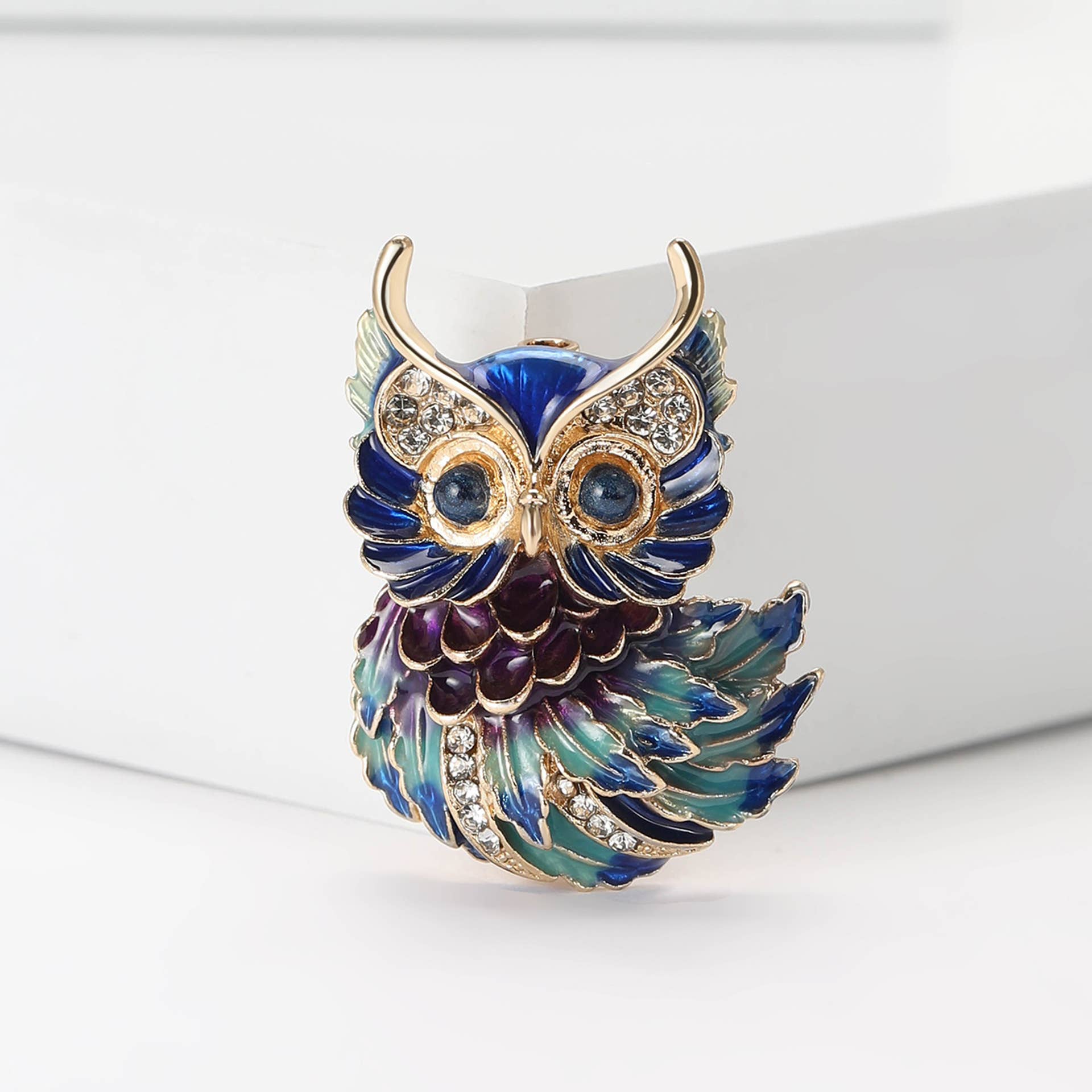Owl Brooch - Spiral Circle