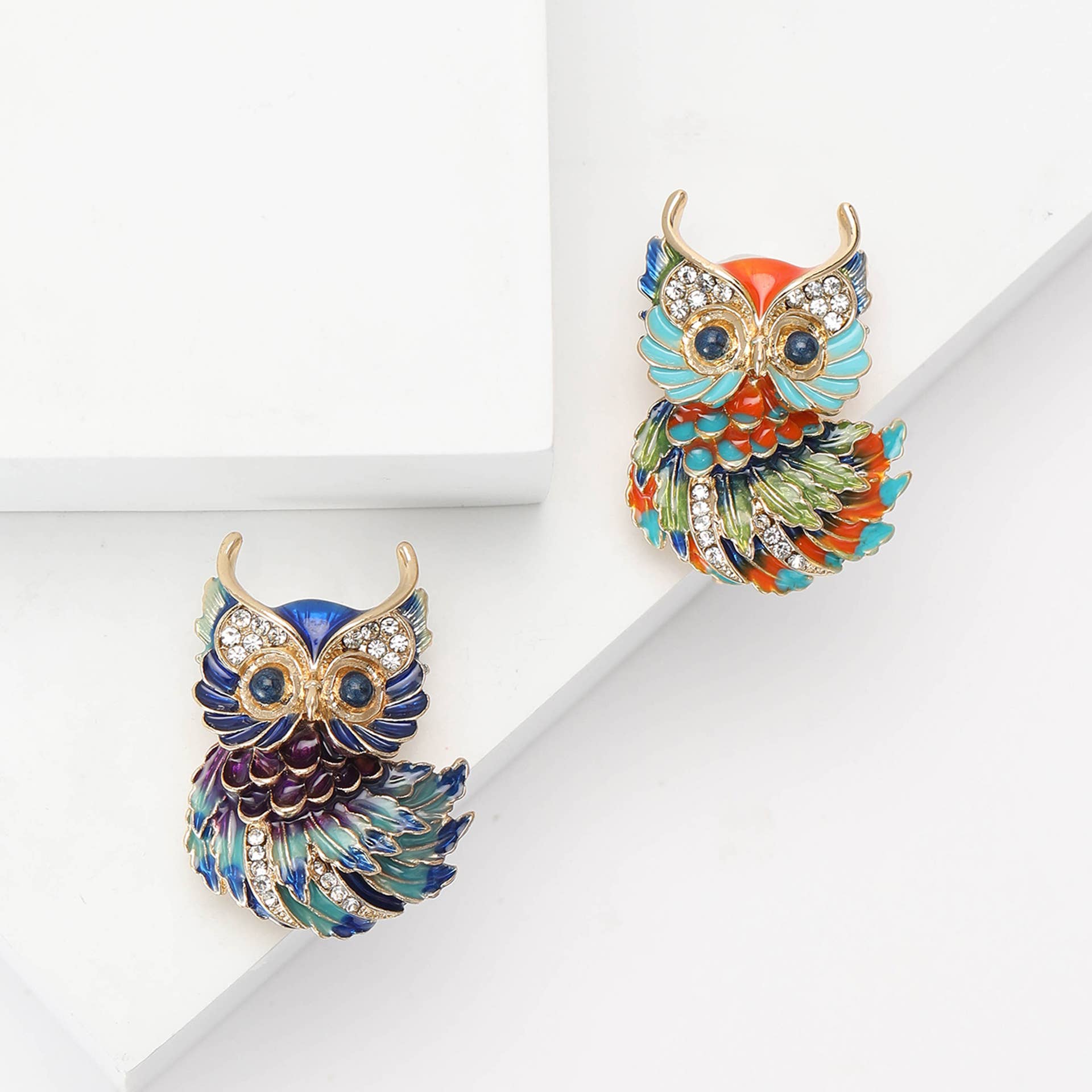 Owl Brooch - Spiral Circle