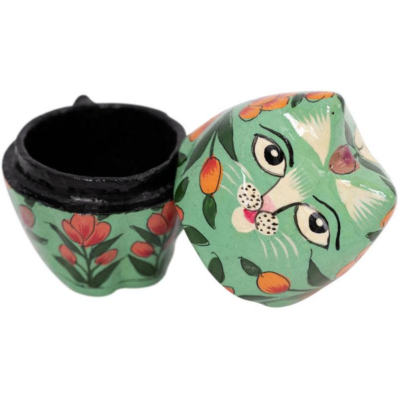 PAPER MACHE CAT BOX - Spiral Circle