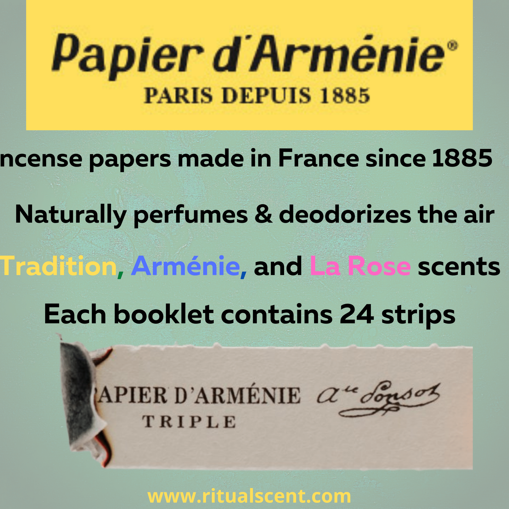 Papier d'Arménie French Incense paper booklets (darmenie) - Spiral Circle