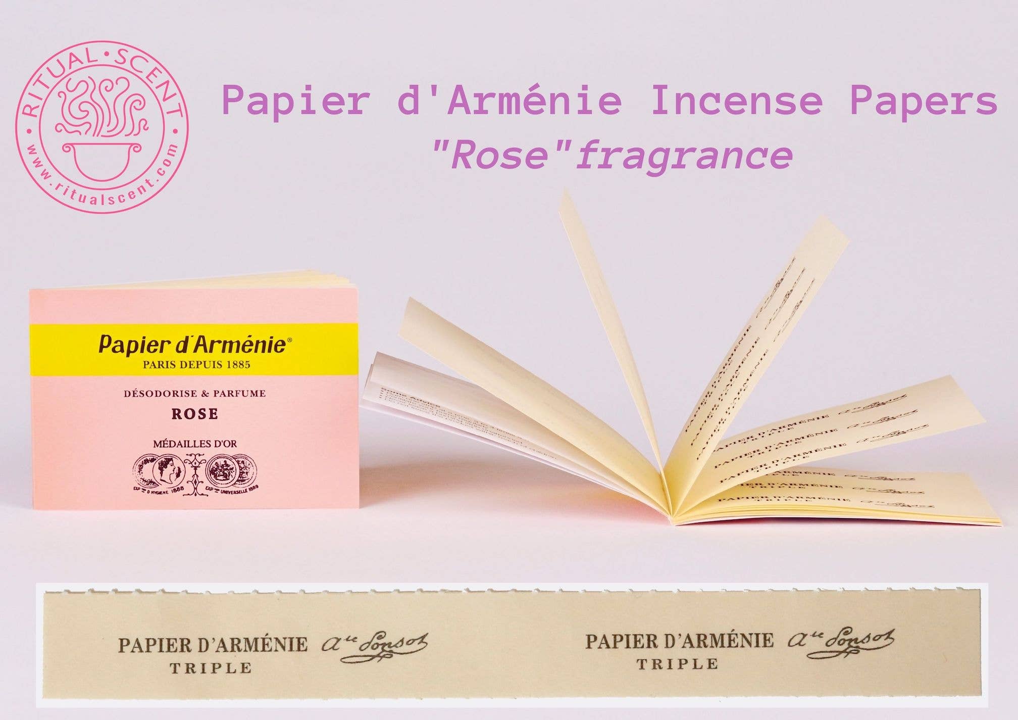 Papier d'Arménie French Incense paper booklets (darmenie) - Spiral Circle