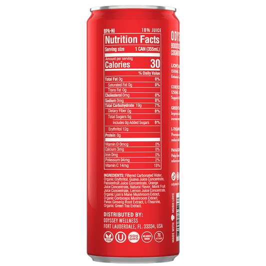 Passion Fruit Orange Guava 85mg Sparkling Mushroom Energy - Spiral Circle