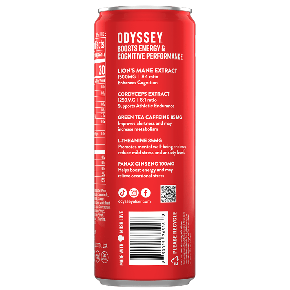 Passion Fruit Orange Guava 85mg Sparkling Mushroom Energy - Spiral Circle