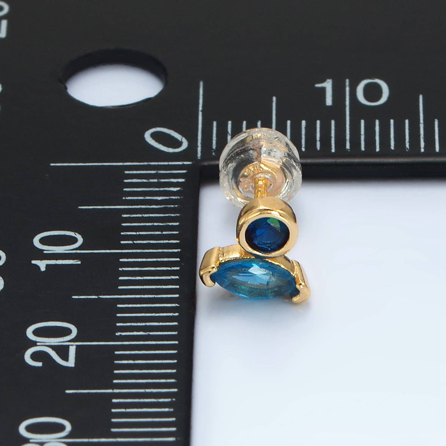 Pastel Marquise CZ Stud Earring | 24K Gold Plated - Spiral Circle