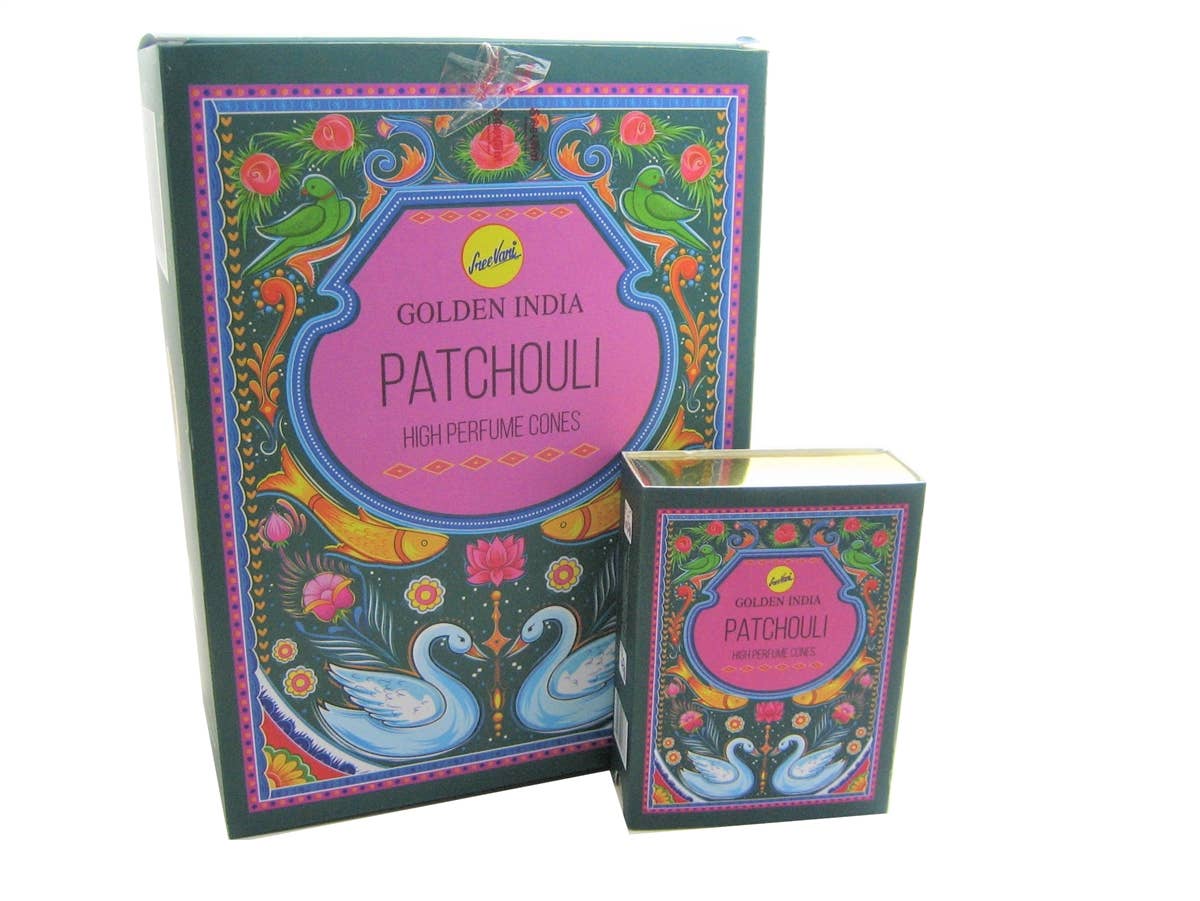 Patchouli Perfume Backflow Cones by Sree Vani sticks scent - Spiral Circle
