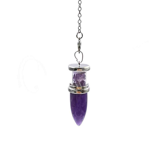 (PC )PENDULUM - DROP AMETHYST WITH CHIPS - Spiral Circle