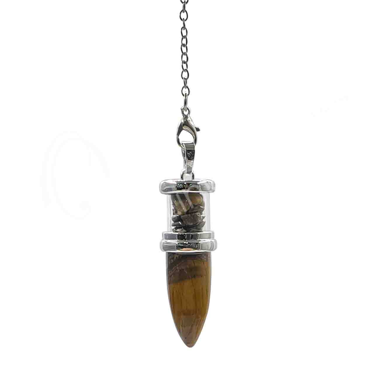 (PC)PENDULUM - DROP TIGER EYE WITH CHIPS - Spiral Circle