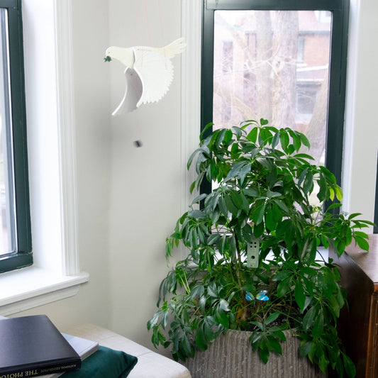 Peace Dove Flying Bird Mobile - Spiral Circle