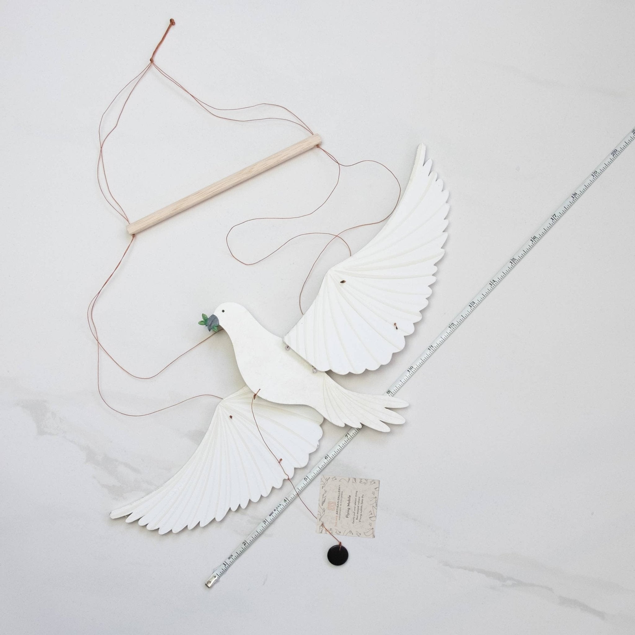 Peace Dove Flying Bird Mobile - Spiral Circle