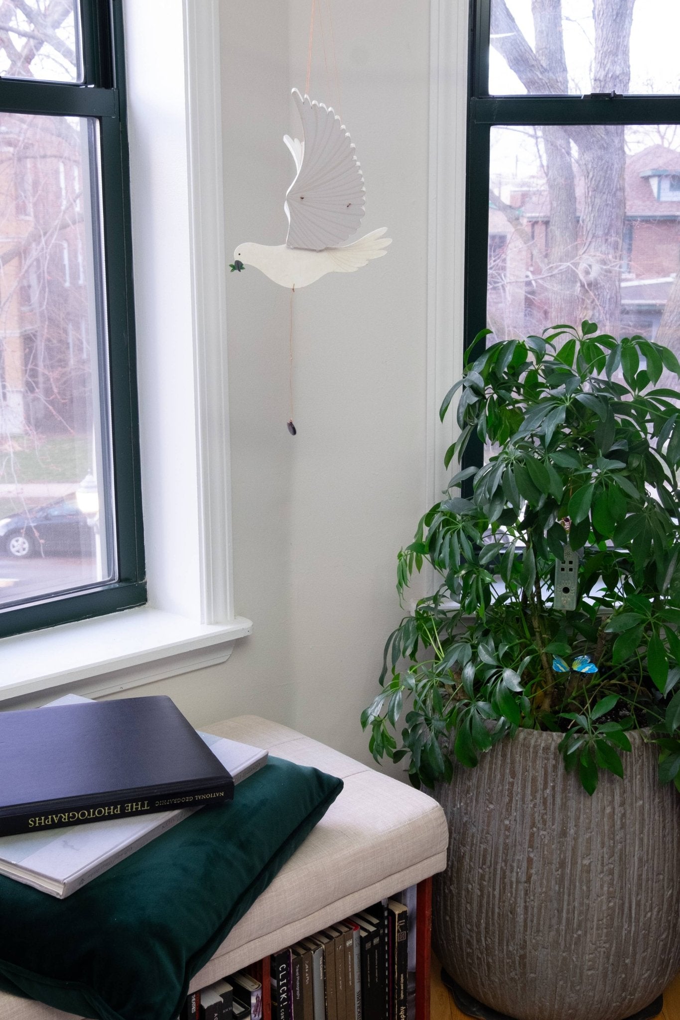 Peace Dove Flying Bird Mobile - Spiral Circle