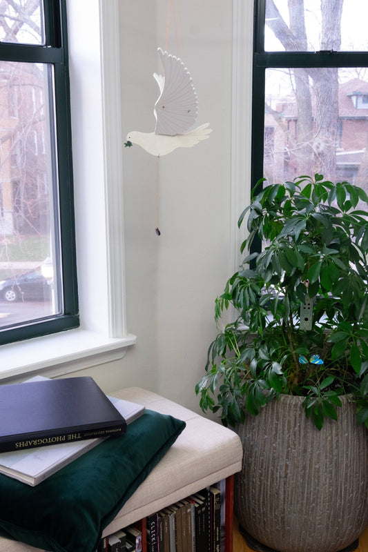 Peace Dove Flying Bird Mobile - Spiral Circle