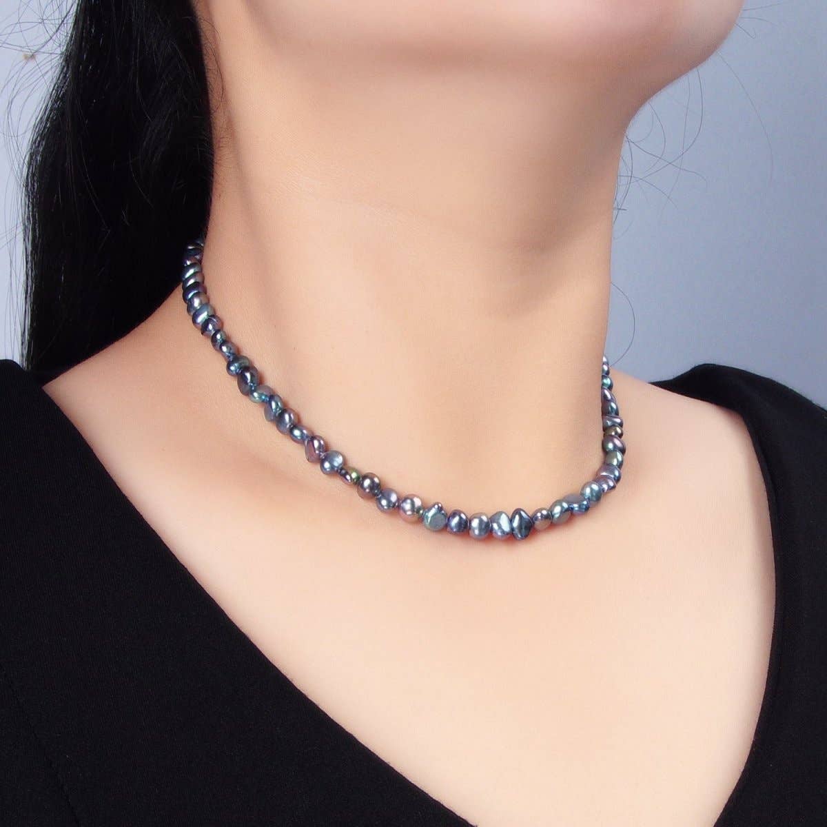 Peacock Freshwater Pearl Necklace | 24K Gold Plated - Spiral Circle