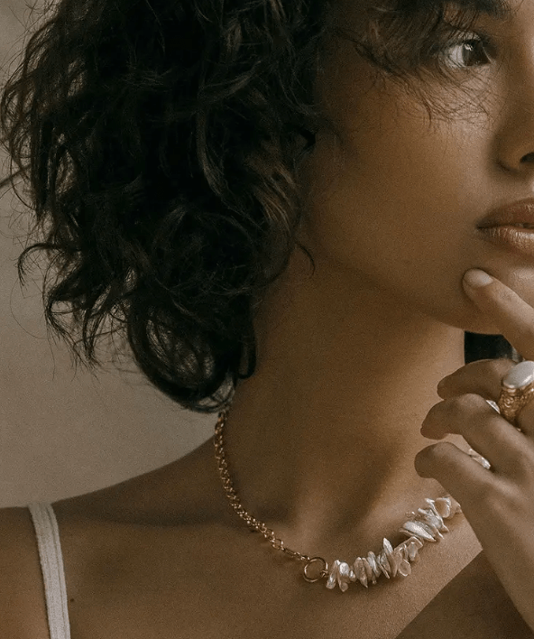  Pearls Earrings, Necklace Bracelet - Genuine Pearl - Spiral Circle