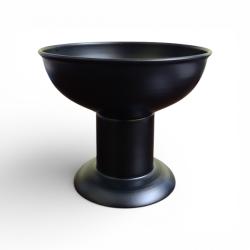 Pedestal Metal Incense & Smudge Burner - 4"H x 4.5"D - Spiral Circle