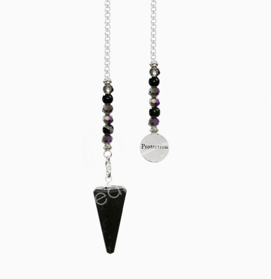 Pendulum | Black Tourmaline | Protection - Spiral Circle