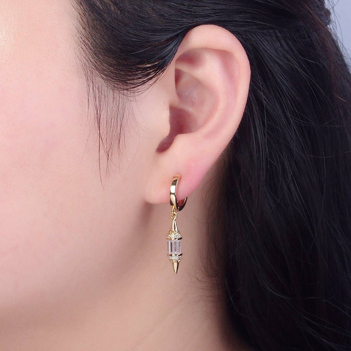 Pendulum Drop Earrings - Spiral Circle