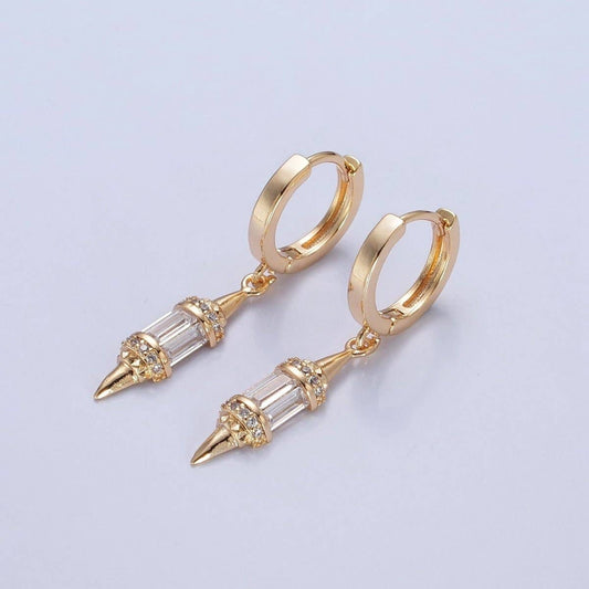 Pendulum Drop Earrings - Spiral Circle