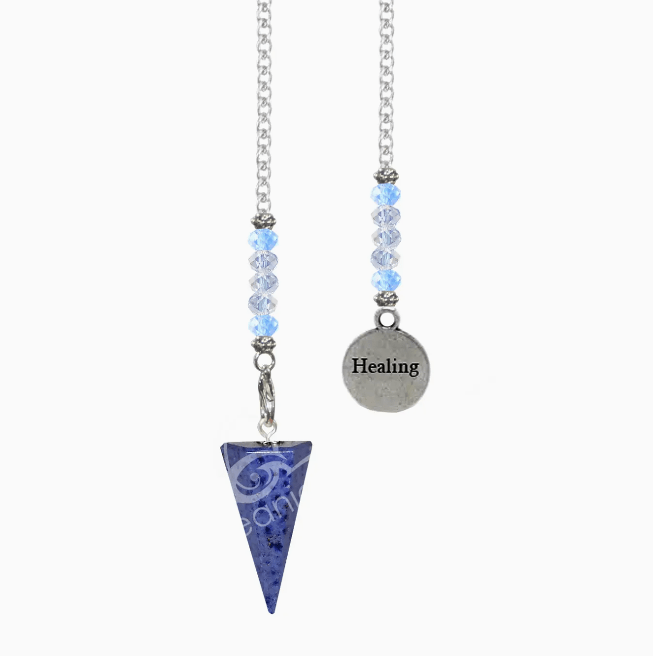 Pendulum | Healing Blue Dumortierite w/ Beadwork - Spiral Circle