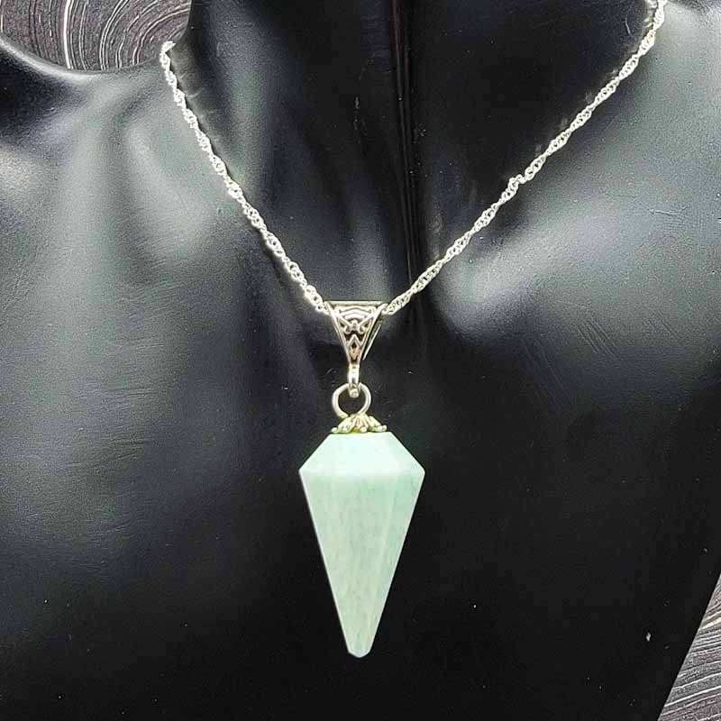 Pendulum Necklace | Silver Chain - Spiral Circle