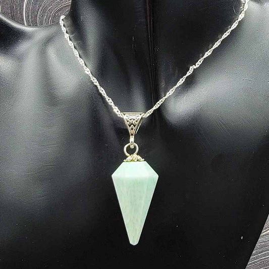 Pendulum Necklace | Silver Chain - Spiral Circle