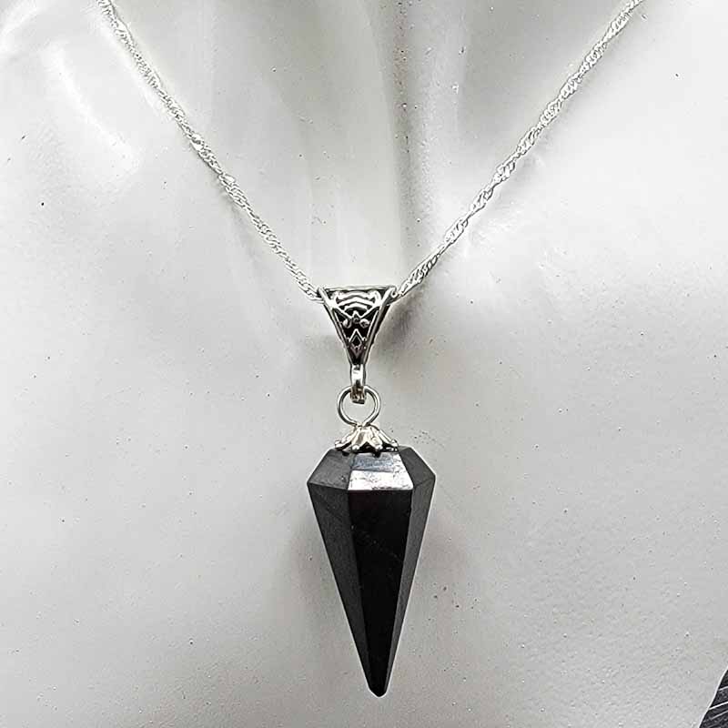 Pendulum Necklace | Silver Chain - Spiral Circle